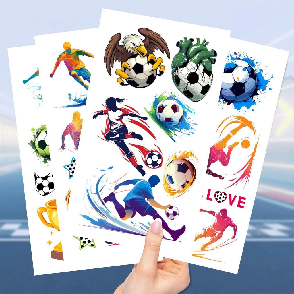 Cartoon football tattoo stickers waterproof party favors, 20 pieces