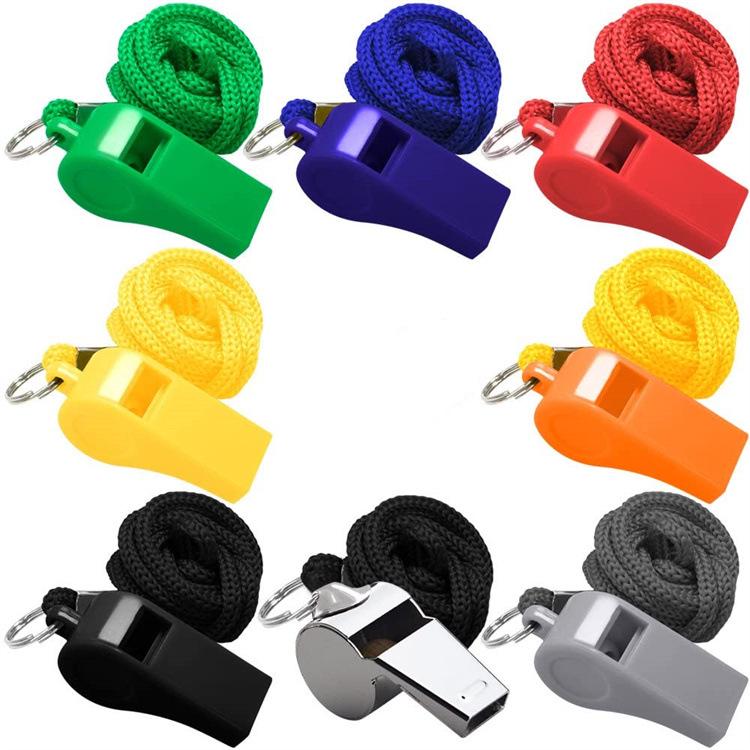 Multicolor ABS Referee and Cheerleader Pom-Pom Whistle for Outdoor Games