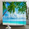 3d Beach Scenery Shower Curtains Sea Ocean Mediterranean Bathroom Curtain Waterproof Cloth Decoration 180*240cm Bath Curtain