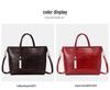 Qian Dian Wine Red Crocodile Pattern Leather Tote – Large Capacity Handbag & Crossbody Bag for Weddings & Work