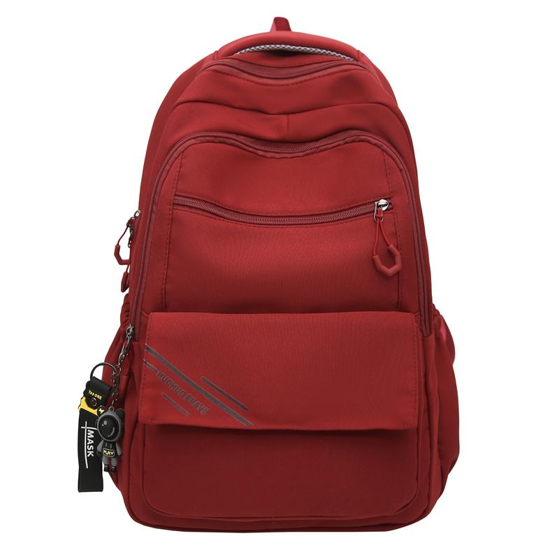 Dámský jednobarevný batoh College Style Velkokapacitní studentský školní batoh Batoh pro střední školy
