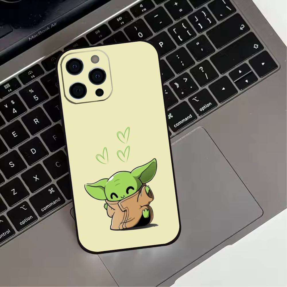 Cute cartoon Baby Y-Yoda Phone Case For iPhone17,16,15,14,13,12,11 Plus,Pro Max Soft Black Cover