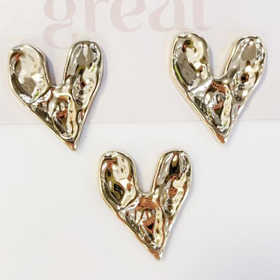 100Pcs Electroplated Star Heart Charms Metallic Flat Back Hearts Stars Decorations DIY Accessories for Craft Projects Jewelry Making Phone Cases