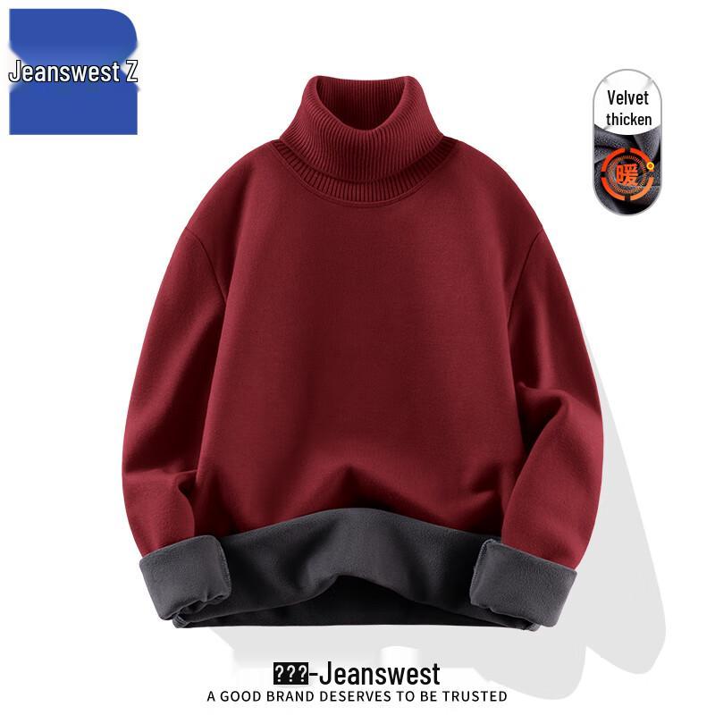

Jeanswest Men s Fleece-Lined High-Neck Pullover Sweater ANJ24 XL