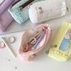 PVC Display Korean Ruffled Stationery Bag Ruffled Edge Pencil Pouch Ruffled Pencil Case  Student