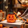 Funny Witch Hat Pumpkin Glowing Halloween Lantern, Jack O Lantern with Broom, Light Trick or Treat Lamp Up Decor, Prop for Kids Party Decor