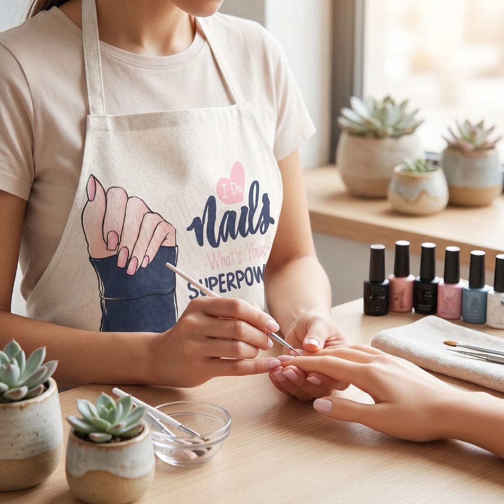Nail Technician Apron Sleeveless Stylish Dust Proof Nail Art Apron for Makeup Cooking