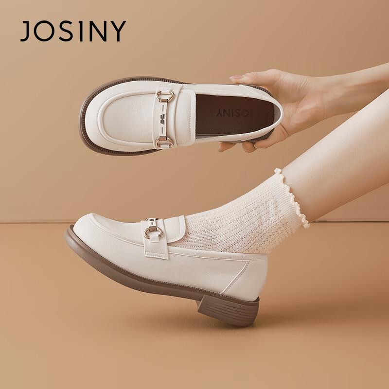 Josiny Women s British Style Platform Loafers 36