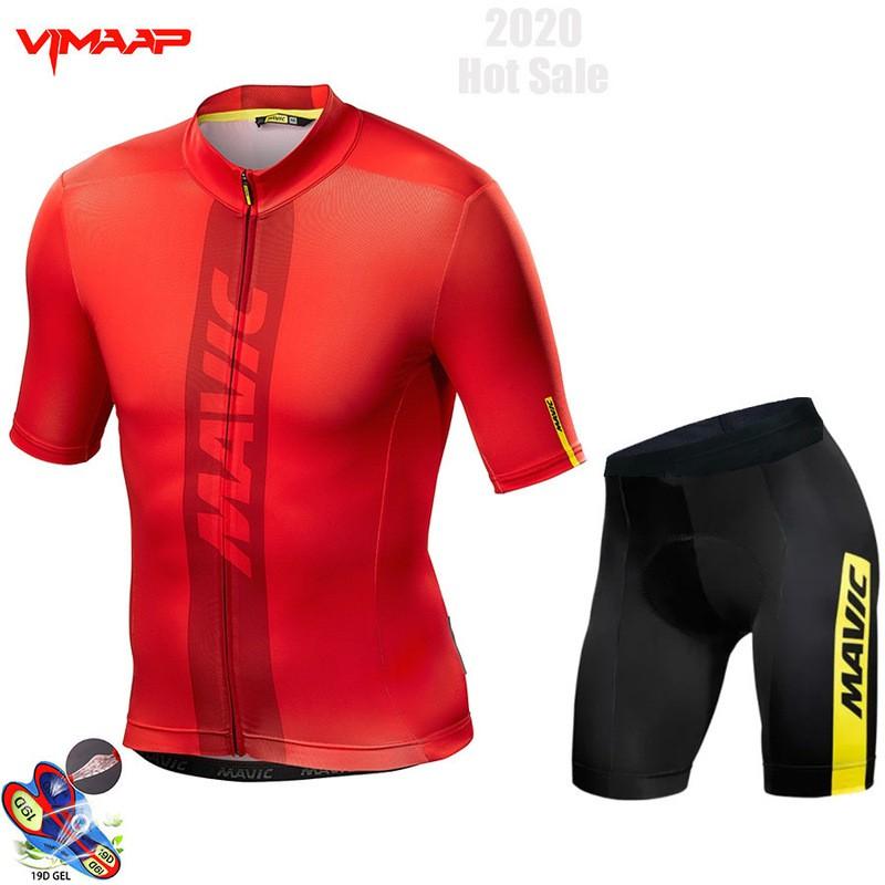 Mavic Mens Cycling Jersey Bib Shorts Set Breathable Road Bike Apparel Outdoor Ride