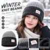 Thick Warm Earflap Winter Hat 53cm to 60cm Head Circumference Retro Stripe Beanie  For Women