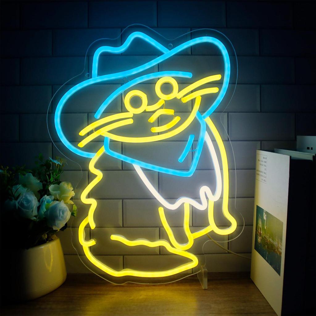 Neon Dachshund Bulldog Cat Skateboard LED USB Light