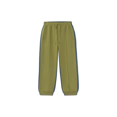 Li Ning Sports Fashion Series Solid Color Loose Fit Cuffed Knit Joggers Men Joggers Green AKLRF11-2