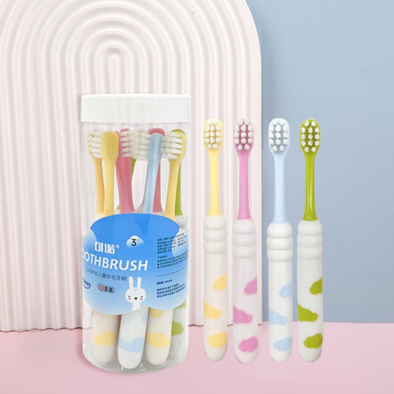 Soft Nylon Cartoon-Design Children s Toothbrush Regular Size 3-12 Years Old Home Use Plastic Handle Gum Protection Ten Pcs