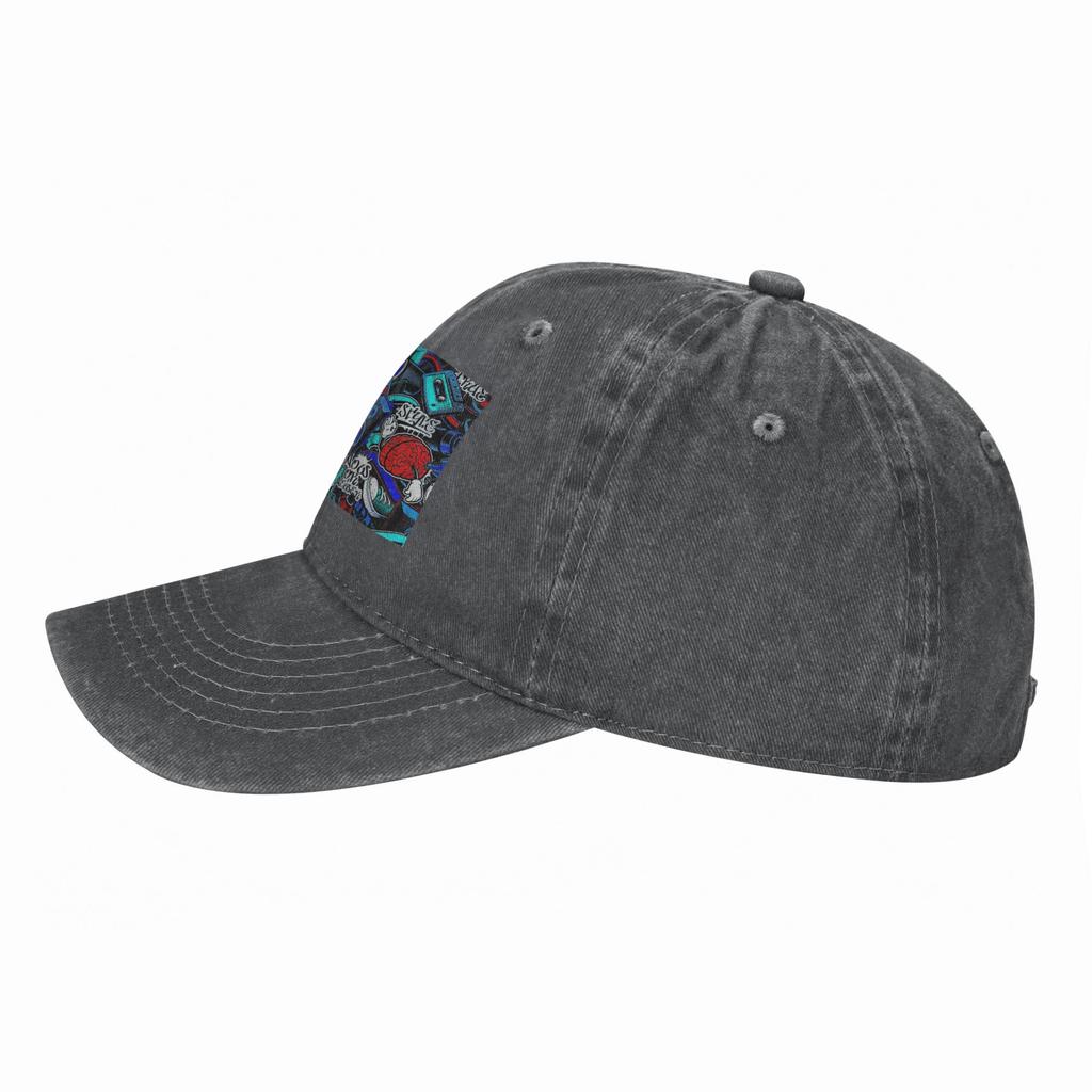 Urban Pattern Hip Hop Graffiti Street Art Baseball Caps Washed Denim Hats Casquette Sports Baseball Cowboy Hat for Unisex Women