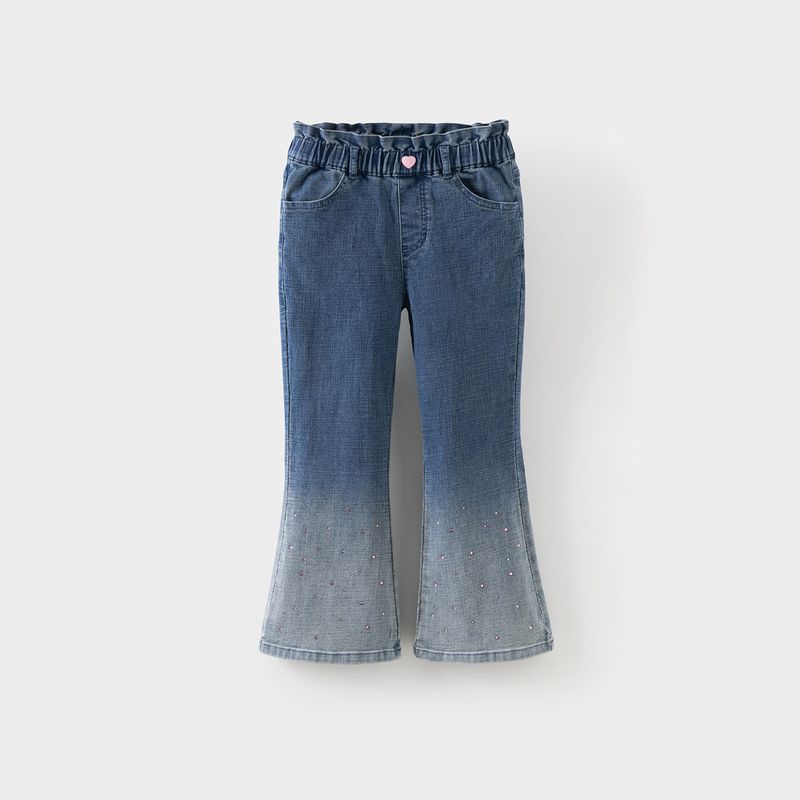 David Bella Girls  Jeans Children s Flared Pants Spring New Style Girls  Long Pants Big Kids Slightly Flared Pants Children s Clothing Denim Blue [Ready in Stock] 120