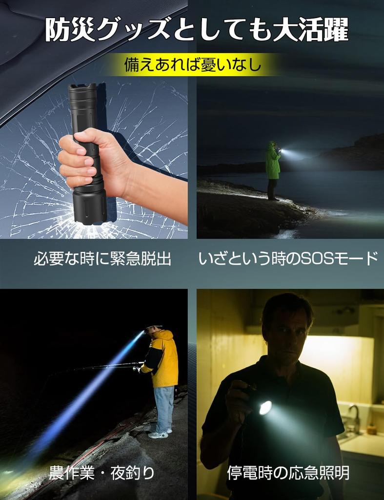 New Powerful 26650 Battery Compatible with AAA USB IPX6 High 5 Modes of Aluminum Alloy 2M New Battery Level Ideal for Night Nighttime Power Disaster