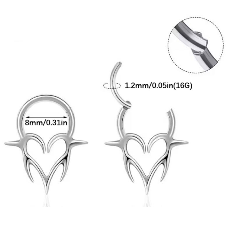 Easy To Wear Seamless Heart Nose Rings Piercing Nose Decors Comfortable Body Jewelry for Party and Daily Use