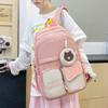 Třídílná sada batohu Color Block Studentský školní batoh Dámský velkokapacitní batoh Taška na knihy s písmeny s pouzdrem na tužky