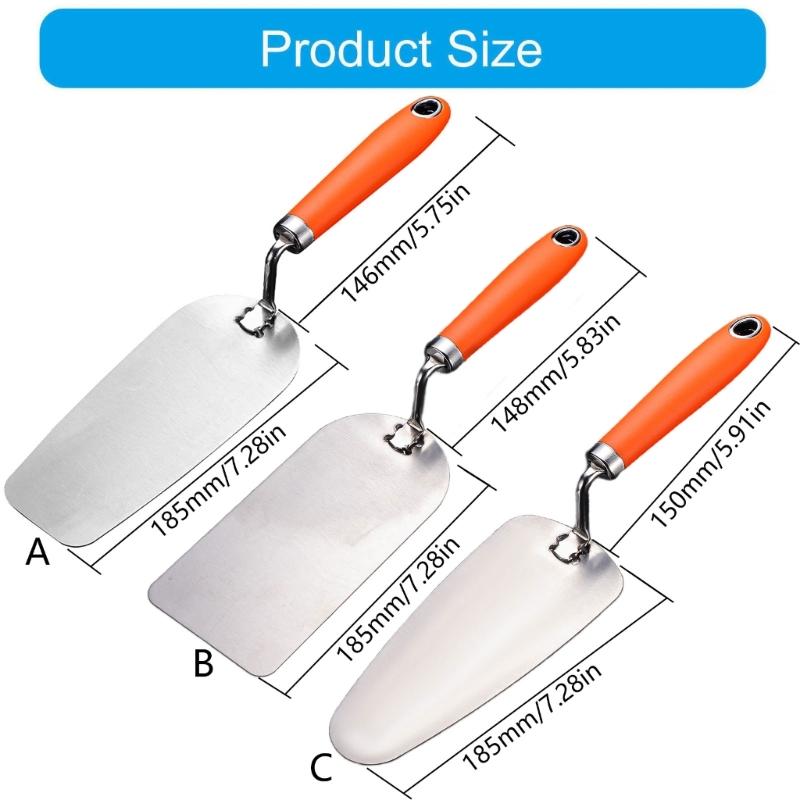 Flat Drywall Trowel High Hardness Stainless Steel High-Impact Handle Gyprocks Wall-Board Plasterboard Scraper