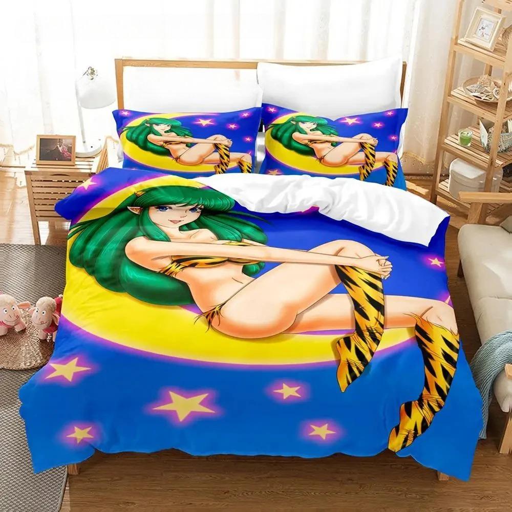 Urusei Yatsura Lum Bedding Set Single Twin Full Queen King Size Bed Set Aldult Boys Bedroom Duvet cover Sets Anime