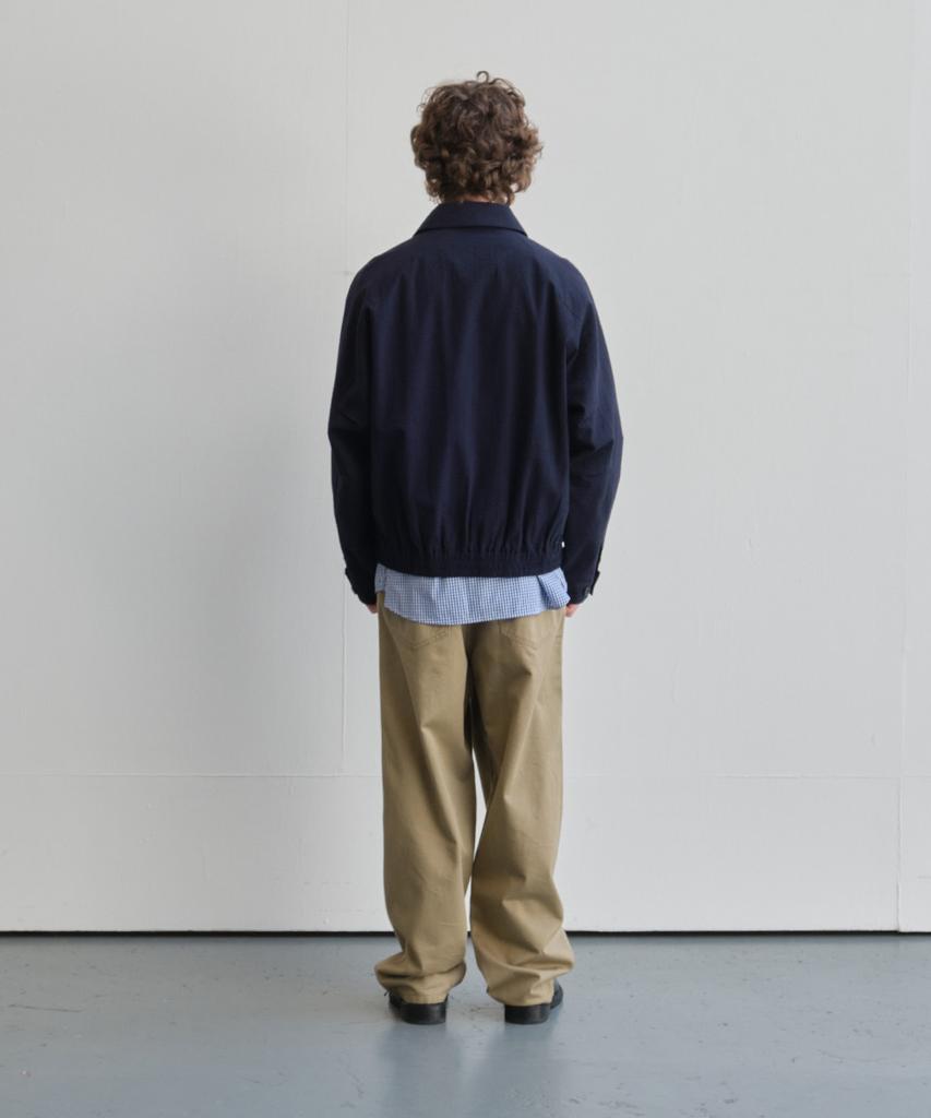 Horlisun Visitor Harrington Seersucker Jacket Navy