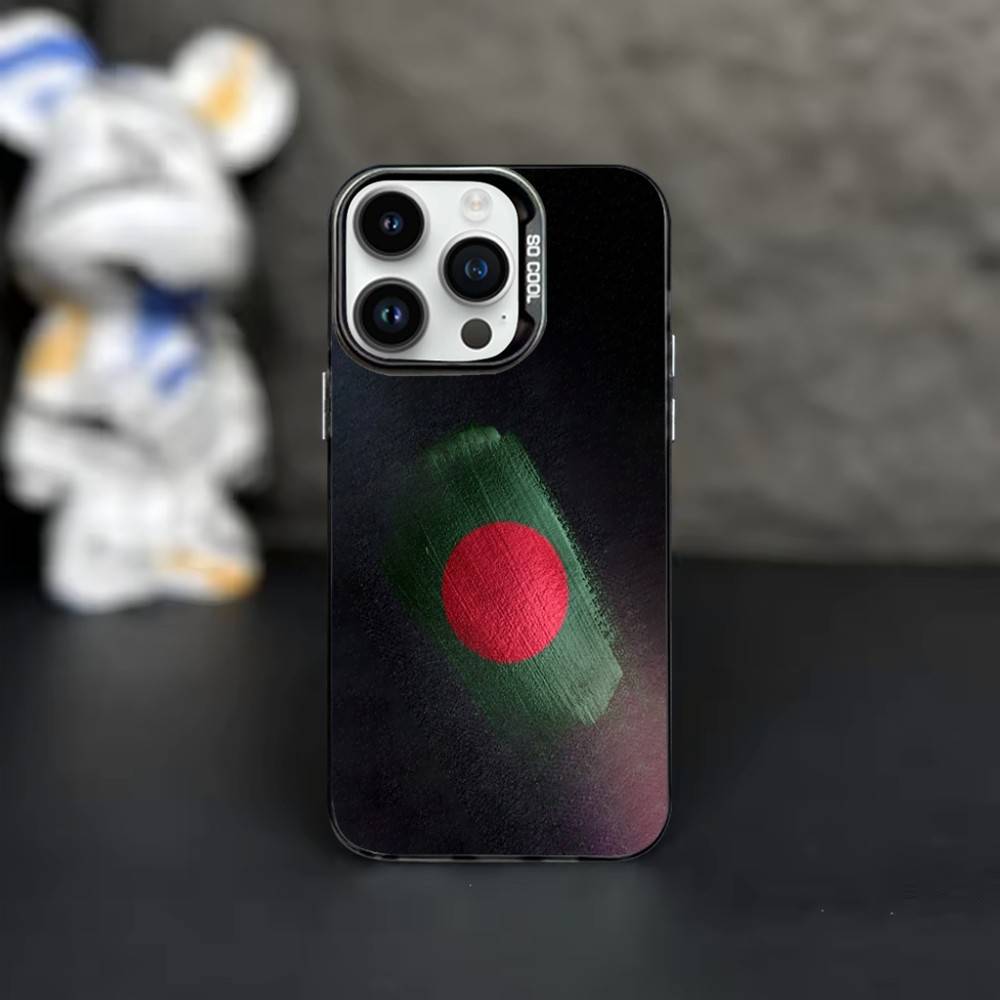 B-Bangladesh P-People Flag Phone Case For iPhone 16,15,14,13,12,11,Mini,Pro,MAX Black Matte Shockproof Cover