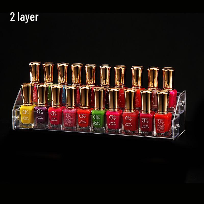 Acrylic Multilayer Nail Polish Display Stand - Transparent Cosmetic Organizer