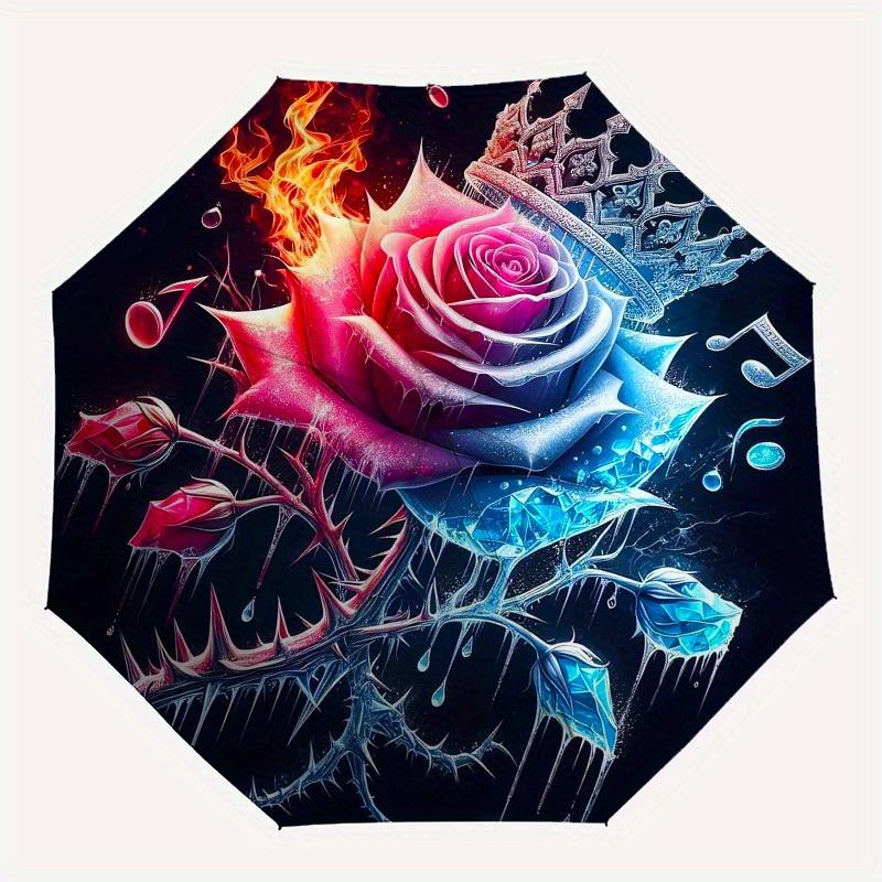 1pc Cartoon Pattern Umbrella with Plastic Handle,Suitable for All Seasons Home Travel Outdoor Umbrella