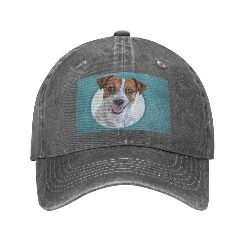 Dog Jack Russell Terrier Drawing, illustration funny dog Denim Cap Casual Baseball Caps Adjustable Hat Unisex Baseball Hats