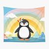 Cartoon Pinguin Wandteppich Lustiger Tier-Wandteppich Wandbehang Kinder Niedlicher Tier-Wandteppich Kunstdekor für Schlafzimmer Wohnzimmer