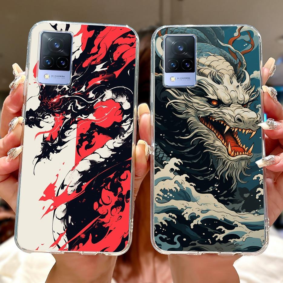 For Vivo V21 4G Case V2066 V2108 New Luxury Flowers Painted Cover Soft Slim Phone Case For Vivo V21e V2061 V 21 VivoV21 e Fundas
