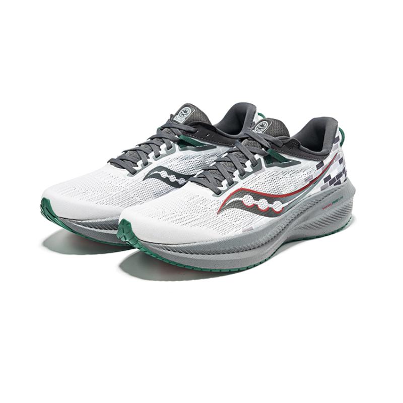 Saucony Triumph 21 Cushioning Abrasion Resistant Breathable Low Top Casual City Commute Running Shoes Unisex Gray Green Saucony S20881-215