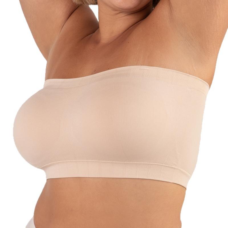 European and American large-size bra anti-skid design, silicone anti-skid strip, removable shoulder strap tube top without steel ring