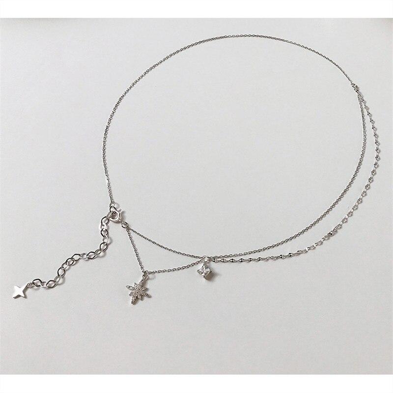 Sterling Silver Tone Tassel For Women Cubic Zircon Star Charm Necklaces Pendants Choker Girls Bridal Bridal Jewelry Collares Dz129Trendy Charm