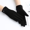 Velvet Warm Gloves Suede Mittens Full Finger Gloves Female Gloves Winter Gloves  Gloves