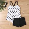 Womens High-Waisted Tankini Set With Padded Top Triangle Bottoms Swimming Fitness Beachwear
