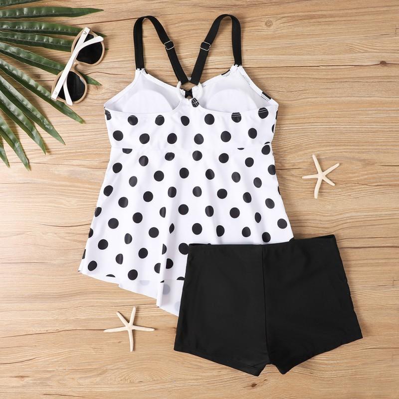Womens High-Waisted Tankini Set With Padded Top Triangle Bottoms Swimming Fitness Beachwear