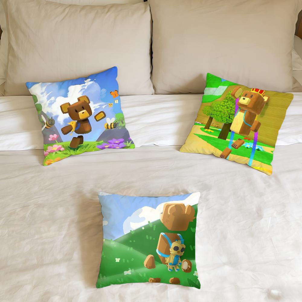 S-Super Bär Abenteuer Spiel Kissenbezug Home Office Geburtstag Jahrestag Geschenke Weicher Hautfreundlicher Kissenbezug