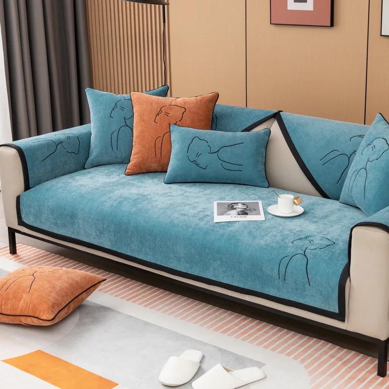 

Чехол для дивана из шенилла класса люкс для гостиной, угловой диван, L-образный, полотенце, нескользящий чехол для дивана, чехлы для сидений, 1 шт. 70x70cm 1pc A