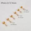 6Pairs Stainless Steel Flat Back Screw Studs Earrings For Women Men 4 Prong Tragus Small Round Clear Cubic Zirconia Ear Jewelry