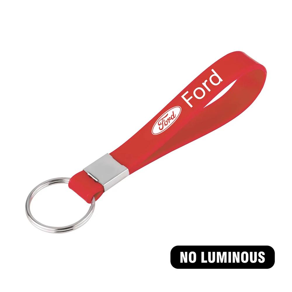 New 2026 Car Sticker Luminous Keyring Rubber Pendant Strap Keychain Car Logos Accessory For Ford Fiesta Focus 2 MK4 Mustang Rang
