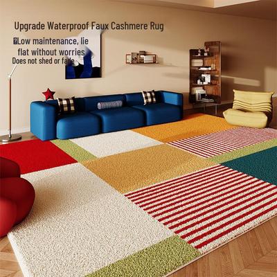 Tapis Style Américain Lavable Résistant aux Taches, Couverture Complète, Antidérapant, Absorbant l'Eau, Isolant Froid pour Salon et Chambre à Coucher