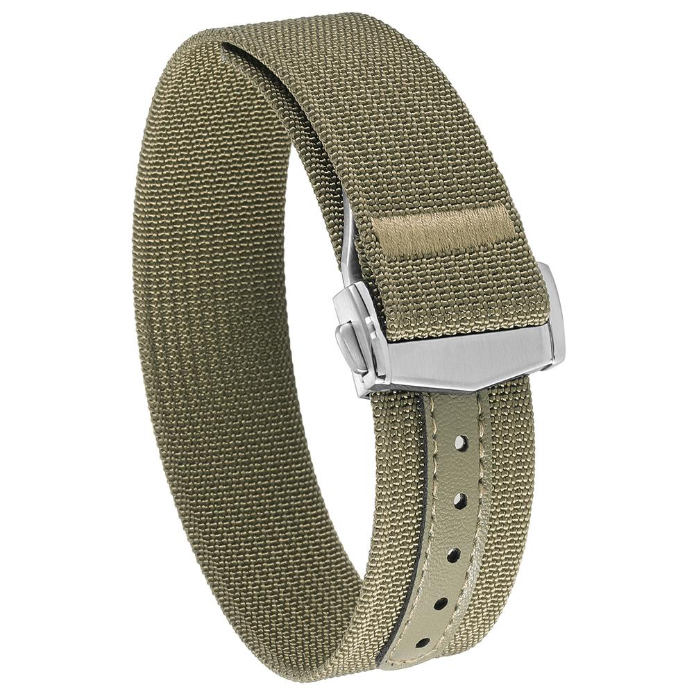 Premium Ribbed Watch Band Deployant Clasp Nylon 22MM 20MM Watch Strap for Omega Folding Buckle Watchband Sport Wristband For Men