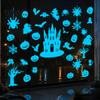 Easy Peel Stick Decorations Halloween Glow In The Dark Wall Stickers, Luminous Decals with Ghost Mysterious Castle Pattern Stickers Pumpkin