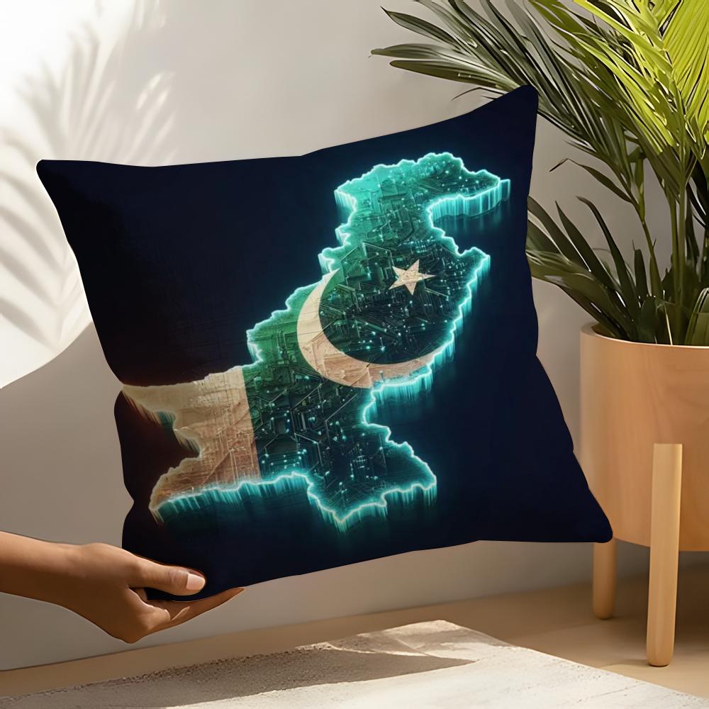 Nation Pakistan Flag Pillow Case Linen Cushion Covers For Decorative Sofa Home Pillows Case Car Chair Pillows Cases