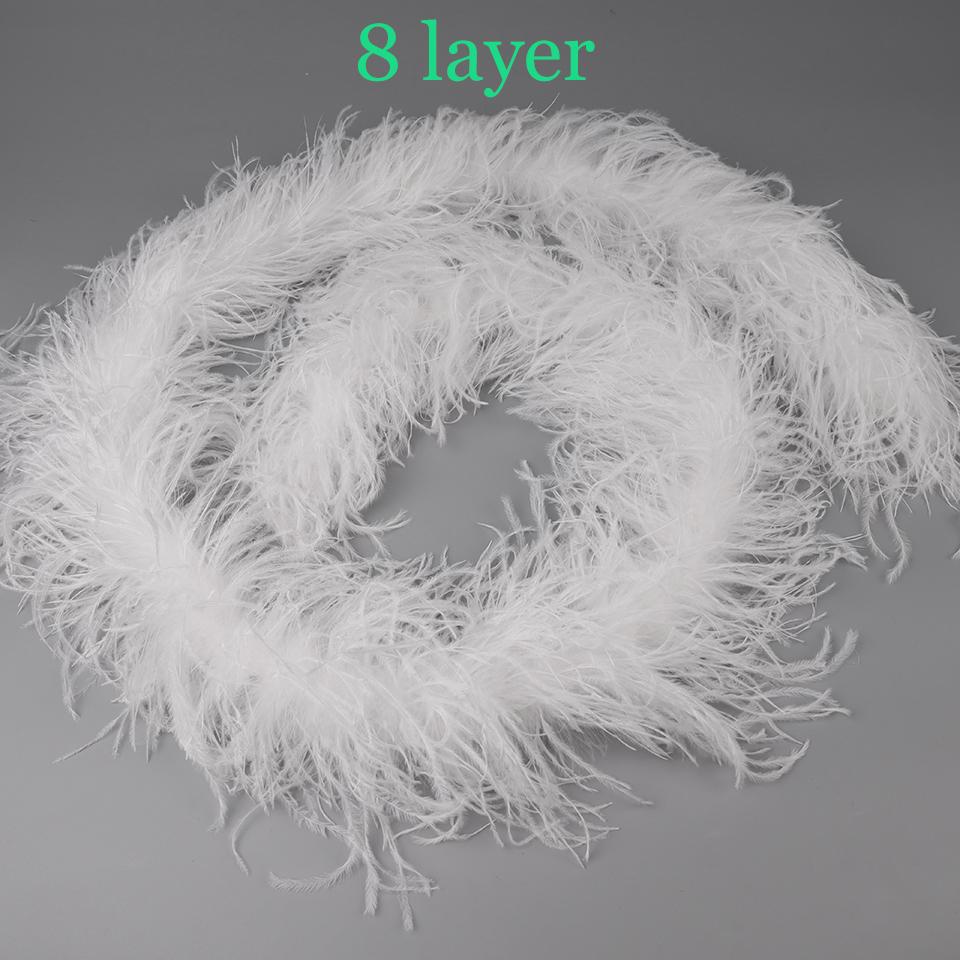Fluffy Feather Trim For Clothes, Ostrich Feathers, Fluffy Boa, Shawl, Wedding Dress Decor, 2M Thick, 6 Layers