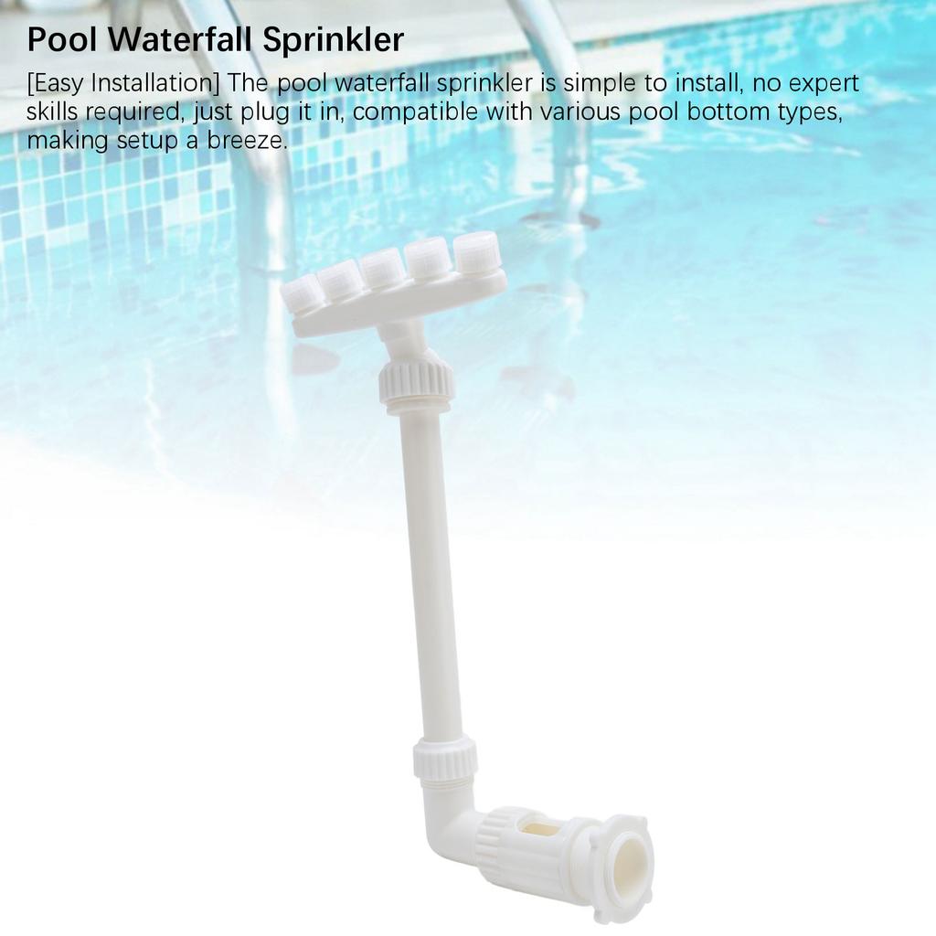 Bassenghøydefontene 5 dyser Justerbar høyde Svømmebasseng Foss Sprinkler for Fiskedam Hage