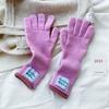 Style wool gloves knitted touch screen gloves women's autumn and winter warm macaron color relaxation gloves