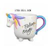 Keramiktasse mit 3D-Einhorn-Motiv, Regenbogenpferd, 400 ml, Cartoon-Kaffeetassen, kreative Frühstücks-Milchtassen, Kawaii-Tasse für Paare, Weihnachtsgeschenk