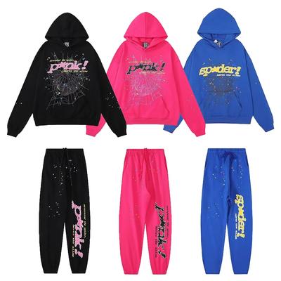 Nieuwe pullover print Amerikaanse trend straat zwaar los heren- en dameshoodiesweaterset